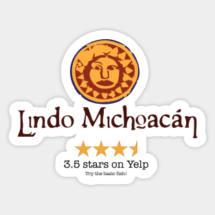 Lindo Michoacan Yelp Review Sticker